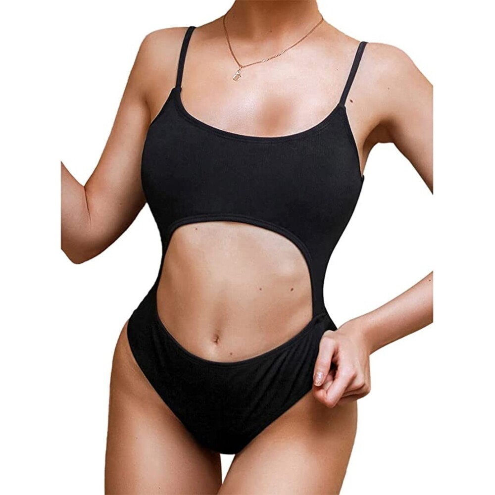 High Waisted Cut Out One Piece Swimsuit Sz M 2/$30